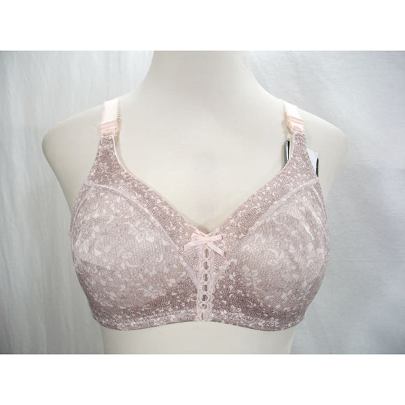 Double Support Wirefree Bra (3820) Pink Chic Lace Print, 42DD