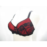 Black Bow BB5326 Lace Covered Contour Cup Underwire Bra 38C Red & Black NWT - Better Bath and Beauty
