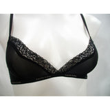 Calvin Klein QF1842 Sheer Marquisette with Lace Unlined Triangle Bra XS X-SMALL Black - Better Bath and Beauty