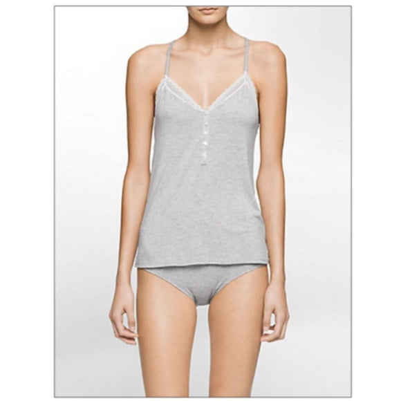 Calvin Klein QS5516 Womens Cami/Hipster Sleepwear Set MEDIUM Gray - Better Bath and Beauty