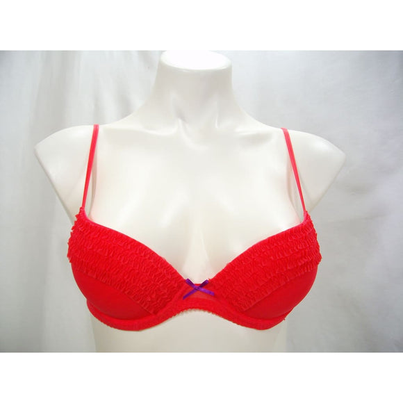 Cosabella Amore 254-6085 Ruffled Trim Push Up Underwire 32B Bright Pink Red - Better Bath and Beauty