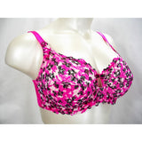 Deesse Unlined Lace 3-Part Cup Underwire Bra 42C Bright Pink & Black - Better Bath and Beauty