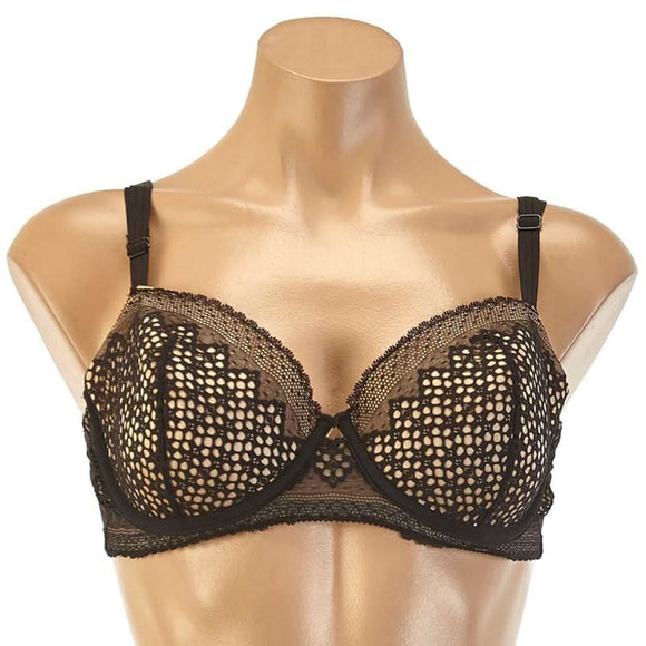 DKNY DK2027 Sheer Lace Demi Underwire Bra 32C Black NWT - Better Bath and Beauty
