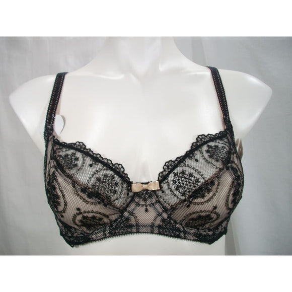 Felina 190215 Christelle Sheer Lace 3-Part Cup Full Busted Underwire Bra 34C Black NWT - Better Bath and Beauty