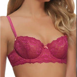 Felina 5894 Harlow Sheer Lace Full Busted Demi Underwire Bra 32DD Wild Aster - Better Bath and Beauty