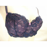 Felina 5894 Harlow Sheer Lace Full Busted Demi Underwire Bra 32DDD Navy Blue - Better Bath and Beauty