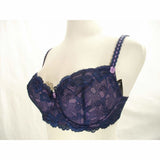 Felina 5894 Harlow Sheer Lace Full Busted Demi Underwire Bra 34DDD Navy Blue - Better Bath and Beauty