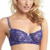 Felina 5894 Harlow Sheer Lace Full Busted Demi Underwire Bra 34DDD Navy Blue - Better Bath and Beauty
