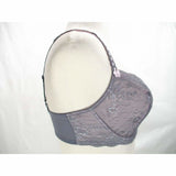 Felina 5894 Harlow Sheer Lace Full Busted Demi Underwire Bra 36C Excalibur Gray - Better Bath and Beauty