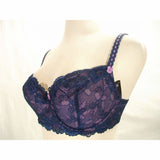Felina 5894 Harlow Sheer Lace Full Busted Demi Underwire Bra 36C Navy Blue - Better Bath and Beauty