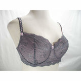 Felina 5894 Harlow Sheer Lace Full Busted Demi Underwire Bra 36D Excalibur Gray - Better Bath and Beauty