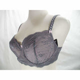 Felina 5894 Harlow Sheer Lace Full Busted Demi Underwire Bra 40DD Excalibur Gray - Better Bath and Beauty