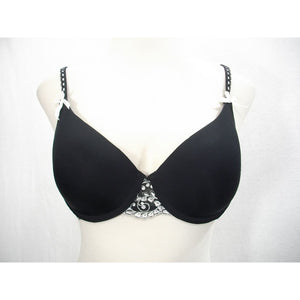 Felina F5211 Embroidered Lace Trimmed Contour Underwire Bra 38C Black & White - Better Bath and Beauty