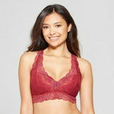 Gilligan & O'Malley Lace Pullover Racerback Bralette LARGE Country Red Multi NWT - Better Bath and Beauty