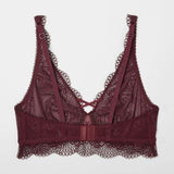 Gilligan & OMalley Semi Sheer Lace Underwire Bralette Size XS X-SMALL Boysenberry Red NWT - Better Bath and Beauty