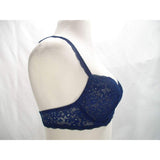 Gilligan O'Malley Unlined Semi Sheer Lace Balconette Underwire Bra 34A Nighttime Blue - Better Bath and Beauty