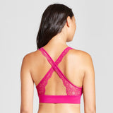 Gilligan & O'Malley Wire Free Lace Back Bralette XS X-SMALL Springtime Pink - Better Bath and Beauty