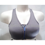 Hanes G469 HC32 Wire Free Zip Front Vented Back Sports Bra SMALL Gray & Blue NWT - Better Bath and Beauty