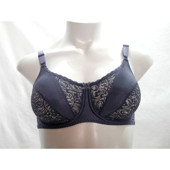 Hanes Her Way G274 Lace Divided Cup Underwire Bra 36D Gray - Better Bath and Beauty