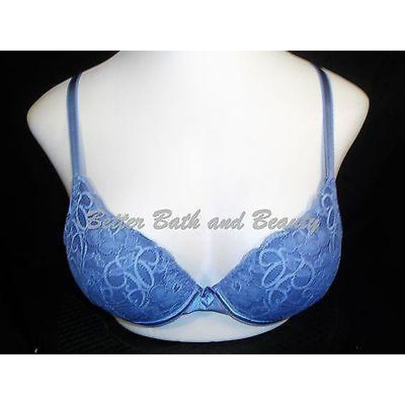 Lily of France 2131701 Soiree Extreme Ego Boost Lace UW Bra 34B Blue NWT - Better Bath and Beauty
