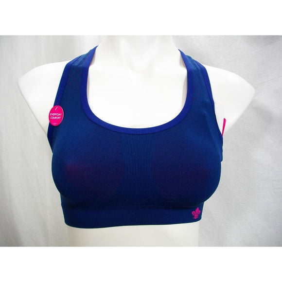 Under Armor -compression sports bra 38C- cross back front zip- blue-nwt