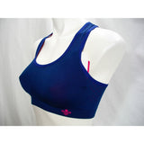 Lily Of France 2151801 Reversible Medium-Impact Wire Free Sports Bra SMALL Navy Pink - Better Bath and Beauty