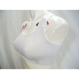 Lily Of France 2151801 Reversible Medium-Impact Wire Free Sports Bra SMALL White - Better Bath and Beauty