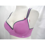 Lily of France 2151900 Energy Boost Medium Impact Active Underwire Bra XL X-LARGE Purple & Gray - Better Bath and Beauty