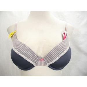 Lily of France 2175257 French Charm Underwire Bra 32A Gray & Ivory Stripe NWT - Better Bath and Beauty