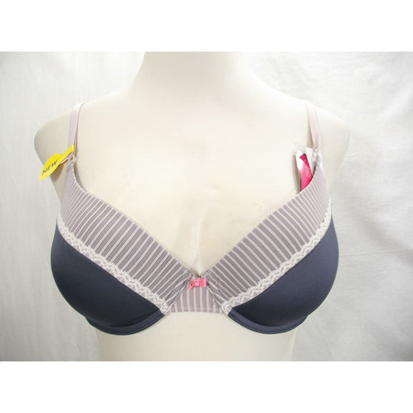 Lily of France 2175257 French Charm Underwire Bra 36A Gray & Ivory Stripe NWT - Better Bath and Beauty