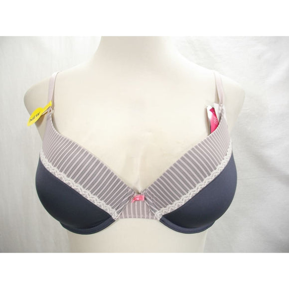Lily of France 2175257 French Charm Underwire Bra 36C Gray & Ivory Stripe NWT - Better Bath and Beauty