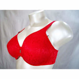 Lilyette 904 Plunge Into Comfort Keyhole Underwire Bra 38C Deep Red Icing Jacquard - Better Bath and Beauty