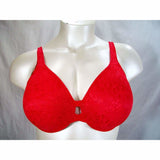 Lilyette 904 Plunge Into Comfort Keyhole Underwire Bra 38C Deep Red Icing Jacquard - Better Bath and Beauty