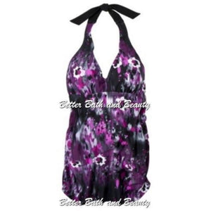 Liz Lange Maternity Halter Tankini Swim Suit Top MEDIUM Purple/Pink/Black NWOT - Better Bath and Beauty