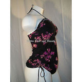 Liz Lange Maternity Halter Tankini Swim Suit Top SMALL Purple Floral NWT - Better Bath and Beauty