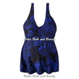 Liz Lange Maternity Tankini Swim Suit Top Size MEDIUM Blue Purple Black NWOT - Better Bath and Beauty