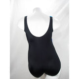 Longitude Colorblock Faux Plunge Tummy Control One Piece Swimsuit 16W Blue NWT - Better Bath and Beauty