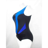 Longitude Colorblock Faux Plunge Tummy Control One Piece Swimsuit 16W Blue NWT - Better Bath and Beauty