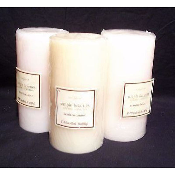 LOT of 3 BodySource Simple Luxuries Scented Candle Creme Vanille Vanilla Cream - Better Bath and Beauty