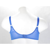 Lunaire 10111 Unlined Semi Sheer Lace Divided Cup Underwire Bra 38D Blue - Better Bath and Beauty