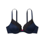 Maidenform 5679 Self Expressions Push-Up UW Bra 34C Navy Blue w/Black LaceNWT - Better Bath and Beauty