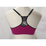 Maidenform DM7968 Fit To Flirt Seamless Lace T-Back Bra Bralette Size SMALL Burgundy Black NWT - Better Bath and Beauty