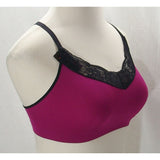Maidenform DM7968 Fit To Flirt Seamless Lace T-Back Bra Bralette Size SMALL Burgundy Black NWT - Better Bath and Beauty
