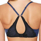 Maidenform DM9449 9449 Lacy Demi Coverage Push-Up UW Bra 34D Navy & Black NWT - Better Bath and Beauty