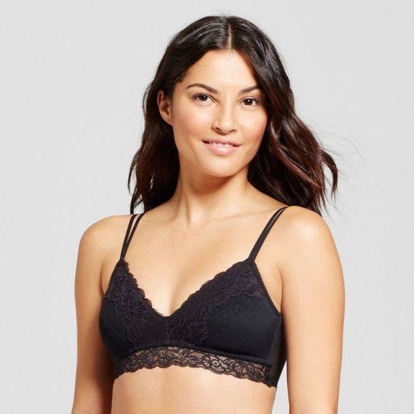 Maidenform SE1182 Self Expressions Wire Free Lace Bralette Size LARGE Black - Better Bath and Beauty