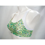 Moving Comfort 350035 Wire Free Sports Bra 34A Green & White Print - Better Bath and Beauty