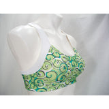 Moving Comfort 350035 Wire Free Sports Bra 34A Green & White Print - Better Bath and Beauty