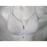 Moving Comfort Grace A/B Wire Free Zip Front Sports Bra 36AB-38B White - Better Bath and Beauty