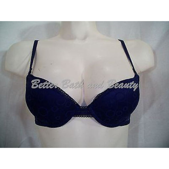 On Gossamer Lace Covered Demi Cup Underwire Bra 32A Navy Blue - Better Bath and Beauty