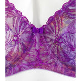 Paramour 115009 Ellie Demi Unlined Semi Sheer Lace Underwire Bra 34C Dewberry Floral - Better Bath and Beauty